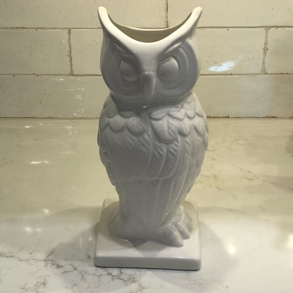 White owl vase